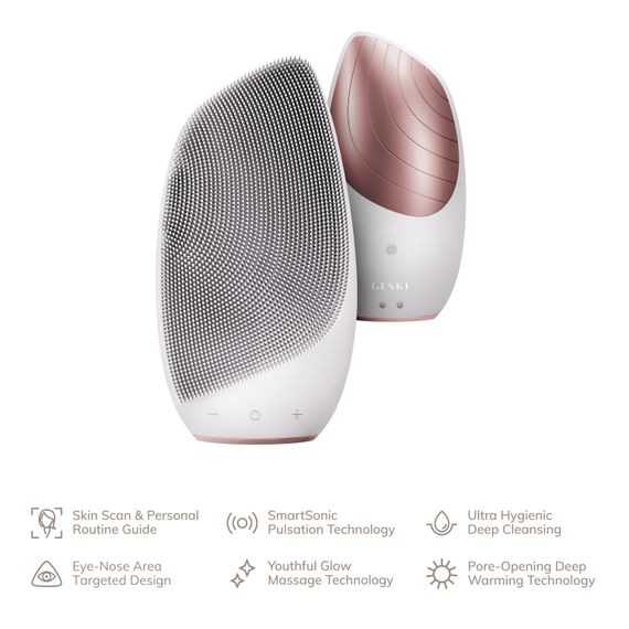 Електронна звукова термо щітка для обличчя GESKE Sonic Thermo Facial Brush 6в1 starlight | Зображення 1