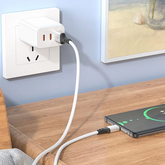 Дата кабель Hoco X86 Spear USB to Type-C (1m) White | Зображення 3