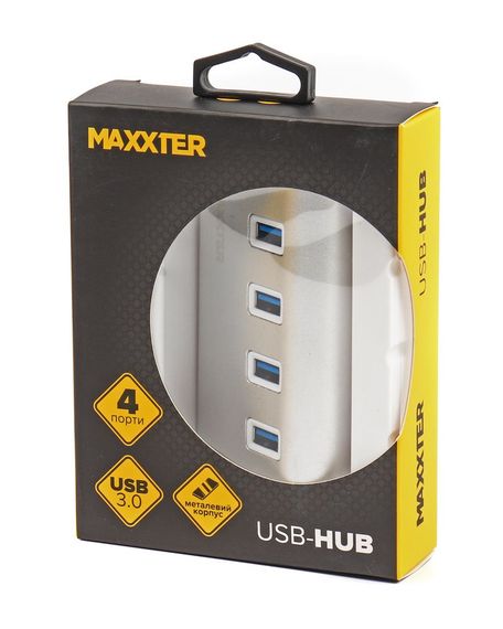 Хаб USB 3.0 Type-A HU3A-4P-01 на 4 порти, метал, сріблястий | Зображення 3