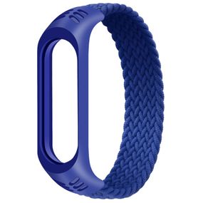 Тканевый монобраслет Braided Solo Loop для Xiaomi Mi Band 3/4/5/6 (S) Синий