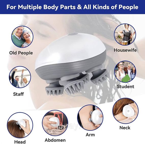 Беспроводной массажер для глубокого массажа головы Smart Scalp Massager | Зображення 3