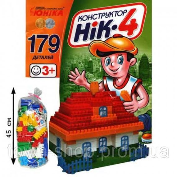 Детский конструктор НИК-4 70910, 179 больших деталей | Зображення 1