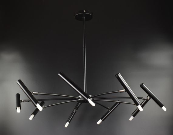 Люстра стельова на 9 лампочок 26420 Чорний 30-65х85х85 см. | Зображення 5