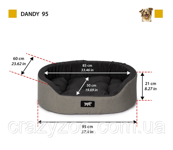Лежак для собак и котов Ferplast Dandy C Colour 95 фиолетовый 95x60x23 см 82945099 | Зображення 1