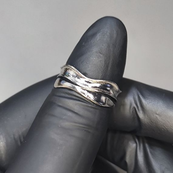 Кольцо #59 для фото ногтей (маникюра) цвет серебро