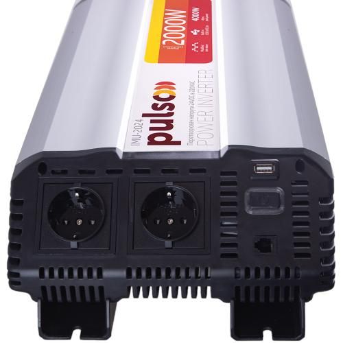 Перетворювач напруги PULSO/IMU-2024/24V-220V/2000W/USB-5VDC2.0A/мод.хвиля/клеми | Зображення 2