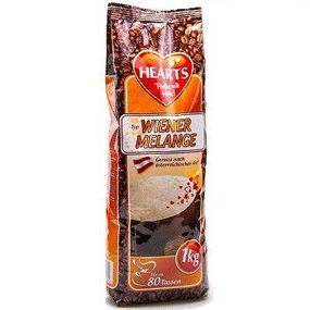 Капучино классический венский Hearts Wiener Melange, 1кг.  Напиток кофейный растворимый быстрого приготовления
