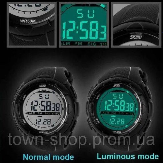 Мужские часы SKMEI 1025BK ARMY BLACK, часы тактические противоударные. Цвет: черный | Зображення 4