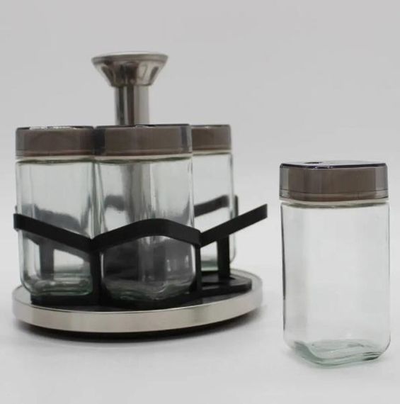 Органайзер для спецій з 6 банками GLASS-SILVER XPRO BSJ1507-1 (43304-BSJ1507-1_291) | Зображення 2