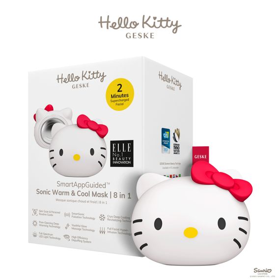 Ультразвукова маска тепло та холод GESKE Sonic Warm&Cool Mask 8в1 у формі голови кота by Hello Kitty