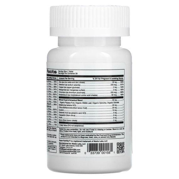 Мультивітаміни для вагітних потрійної дії, PreNatal, Triple Power Multivitamin, Super Nutrition, 30 таблеток | Зображення 2