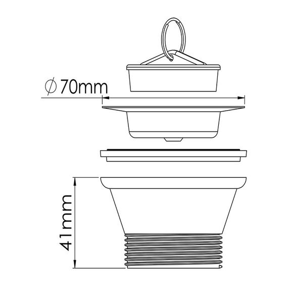 Випуск для сифона 70мм 1 1/2" Nova 7002N 18227 | Зображення 1