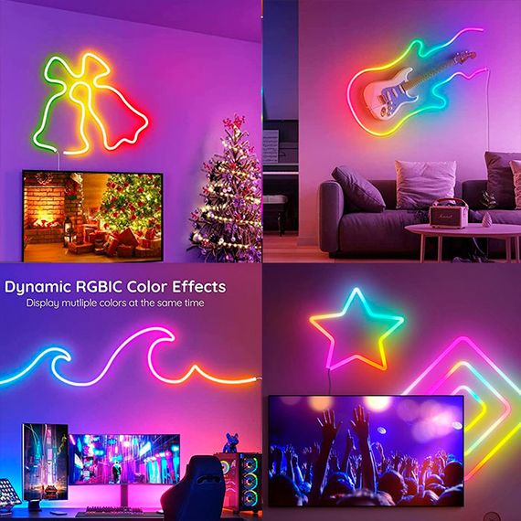 Розумна гнучка LED Neon RGB стрічка-шланг 10 метрів з USB живленням та Bluetooth управлінням XPRO (47383-_696) | Зображення 3