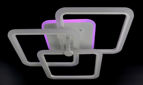 Люстра світлодіодна стельова LED світильник для квартири на стелю лед з пультом 25763 Білий 14х55х55 см. | Зображення 5