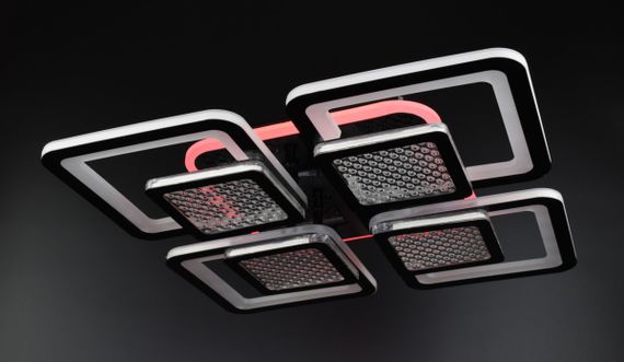Люстра світлодіодна стельова LED світильник для квартири на стелю лед з пультом 26040 Чорний 9х42х42 см. | Зображення 5