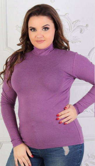 Женский теплый кашемировый гольф-водолазка  Ri284 цвет сиреневый, размер 42/46