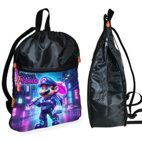 Рюкзак-мешок для обуви,спортивной формы Супер Марио "Super Mario" детская сумка для сменки (01309)