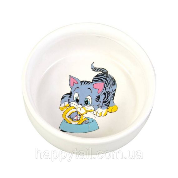 Миска Trixie для котів з котиком керамічна 11 см 300 мл