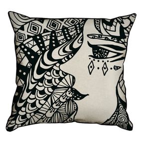 Подушка с мешковины Женщина 45x45 см (45PHB_TFL036_BL)