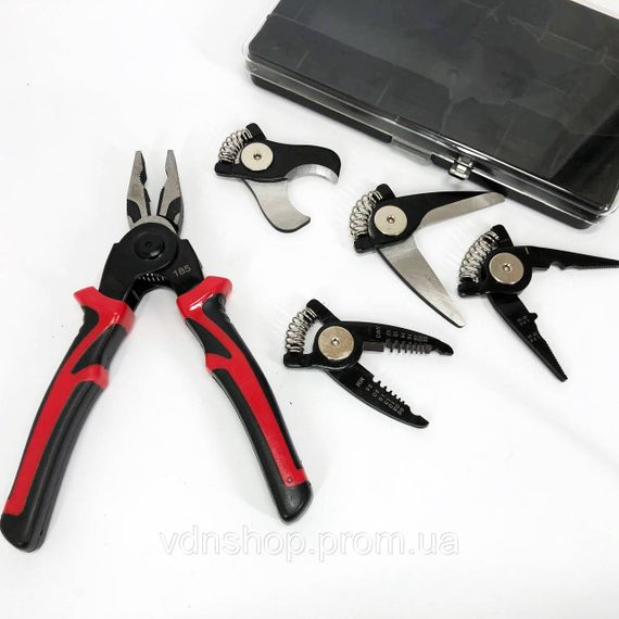 Багатофункціональний набір швидкозмінних інструментів 5 в 1 (плоскогубці, зачищення ізоляції, щипці обтискні) DX-15 | Зображення 8