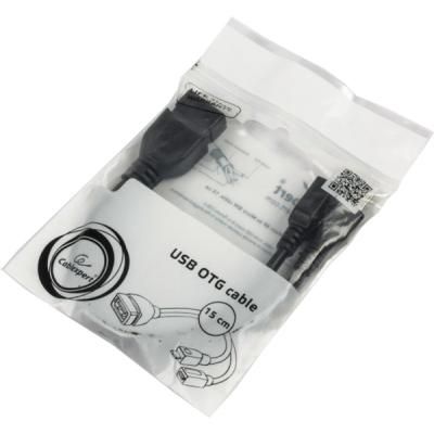 Дата кабель OTG USB 2.0 AF to Micro 5P M+F 0.15m Cablexpert (A-OTG-AFBM-04) (A-OTG-AFBM-04) | Зображення 1