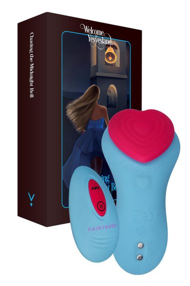 Вібратор у трусики FairyGasm HeartGem blue, на магніті, пульт ДК Sex Aura