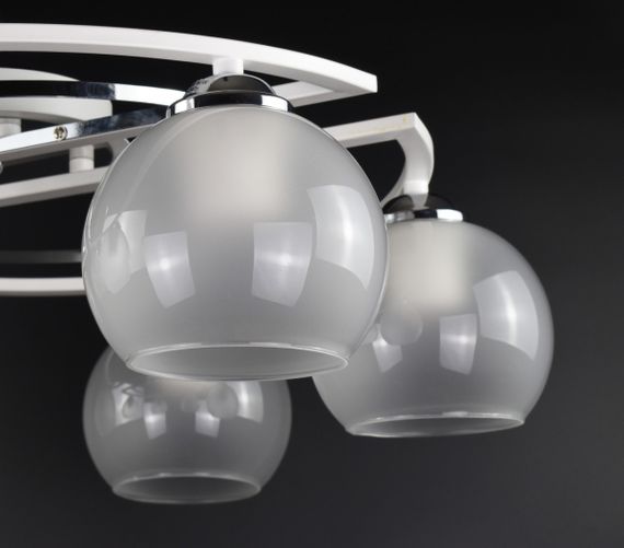 Люстра стельова на 6 лампочок 26192 Білий 19х58х58 см. | Зображення 5