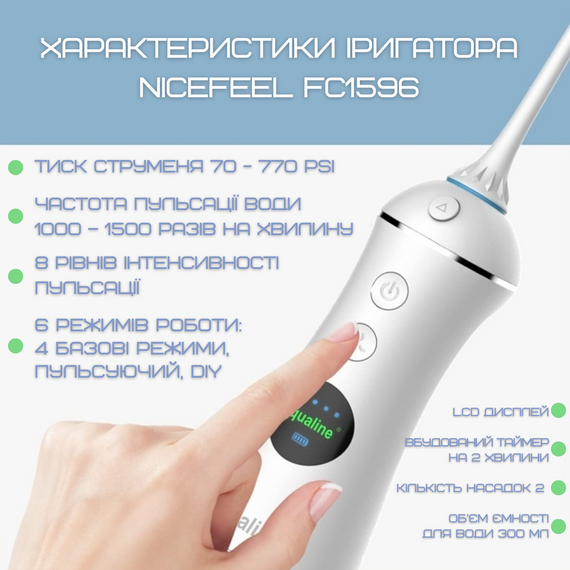 Портативный Ирригатор Полости Рта для Детей и Взрослых Беспроводной Профессиональный Дорожный Уход для Зубов 5 Режимов + Режим DIY | Зображення 4