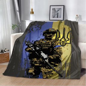 Плед патриотический 3D Несокрушимый воин 10573 135х160 см