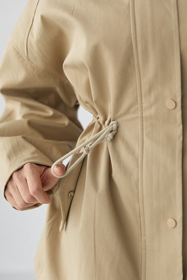 Жіноча вітровка-парка  на блискавці - світло-коричневий цвет, M (є розміри) | Зображення 3