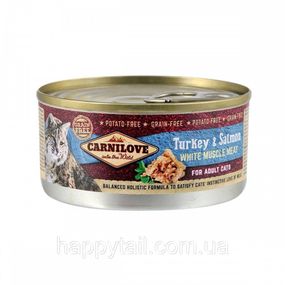 Влажный корм для взрослых кошек Carnilove Cat индейка и лосось консервы 100 г