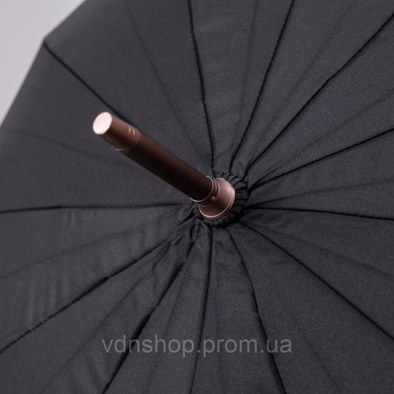 Класична парасолька-тростина з чохлом напівавтомат з поліестеру міцна надійна 12спиць діаметр 120 см Чорний HP-23-16B | Зображення 8