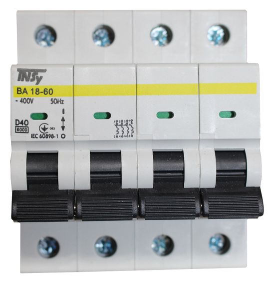 Автоматический выключатель ВА18-60 4Р 40А 6кА х-ка D Ny95504822 | Зображення 1