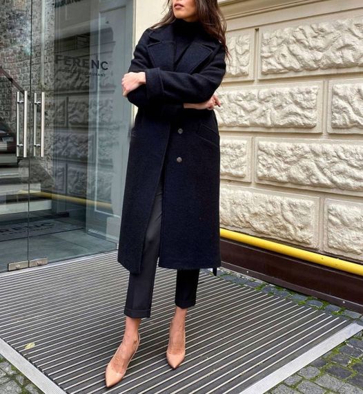 Женское стильное кашемировое пальто IP360 цвет черный, размер S/M | Зображення 2