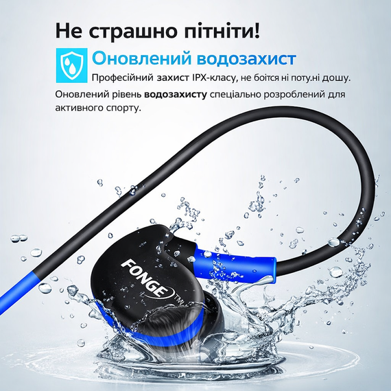 Спортивні навушники Fonge S500 для бігу під дощем захист від поту та вологи Чорний | Зображення 6