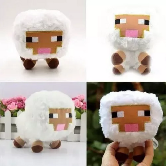 Дитяча плюшева іграшка біла Вівця з гри Майнкрафт 16 см, Овечка з Майнкрафт | Зображення 8