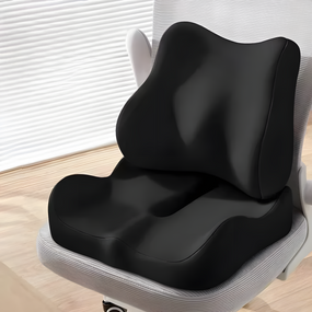 Комплект ортопедичних подушок Memory Foam для авто та офісного крісла black