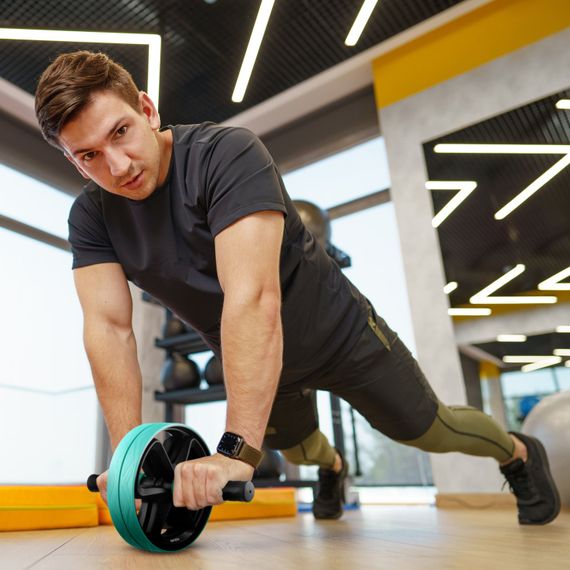 Ролик для пресу подвійний Gymtek блакитний | Зображення 5
