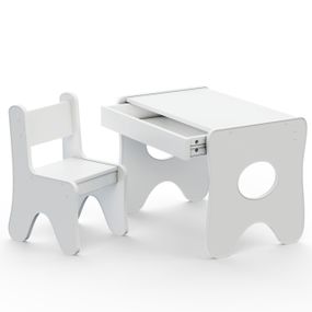 Столик та стільчик для дитини 70×45×51, дитячий гральний стіл та стілець, білий