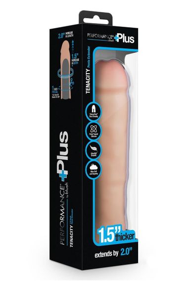 Реалістична подовжуюча насадка на пеніс Blush Performance Plus подвійний щільності, бежева sexstyle | Зображення 8