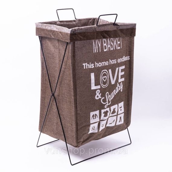 Кошик для білизни на підставці 36×32×52 (см) м'який Коричневий HP-41-11HAKI