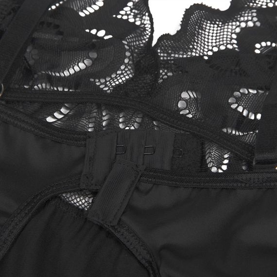 Мереживний Пеньюар Star Night з трусиками, чорний, XL sexstyle | Зображення 6