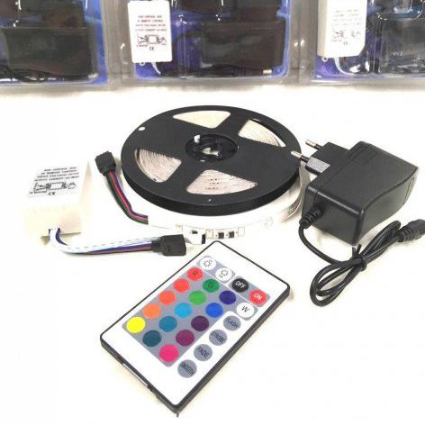 Лента светодиодная 5050 2м | Rgb лента 5050 | Лед подсветка для кухни | Led 5050 RN-774 rgb комплект | Зображення 1