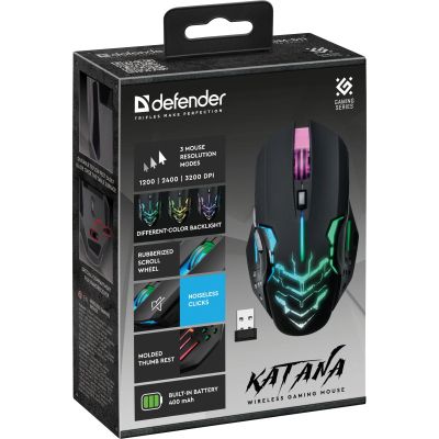 Мышка Defender Katana GM-511 LED Wireless Black (52511) | Зображення 3