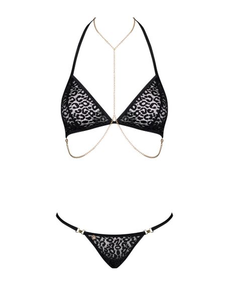 Комплект с цепочками Obsessive Pantheria set Черный S/M | Зображення 3