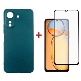 Чехол для мобильного телефона Dengos Kit for Xiaomi Redmi 13C case + glass (Green) (DG-KM-54)