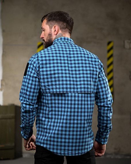 Летняя тактическая рубашка клетка sea ПП4761 | Зображення 2