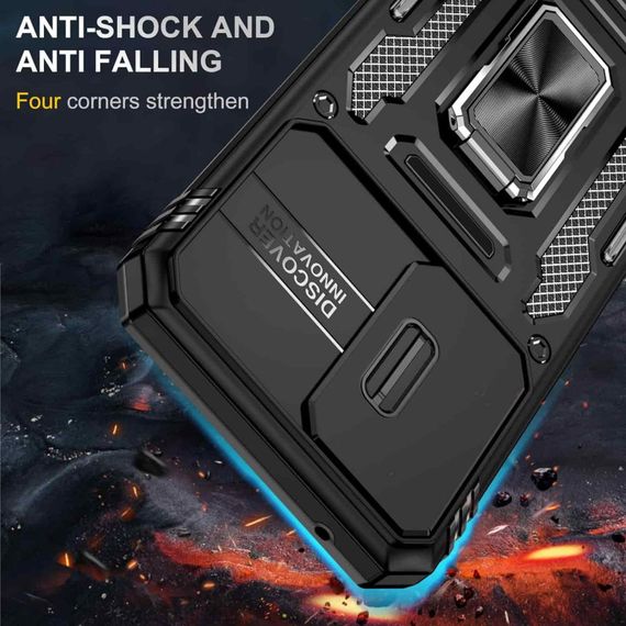 Ударопрочный чехол Camshield Army Ring для Samsung Galaxy S23+ Черный / Black | Зображення 6