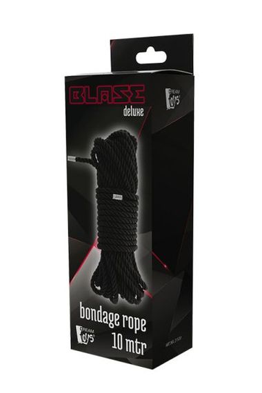 Мотузка для бондажа BLAZE DELUXE BONDAGE ROPE 10M BLACK, Черный | Зображення 1