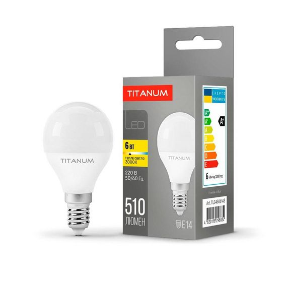 Світлодіодна лампа TITANUM G45 6W E14 3000K